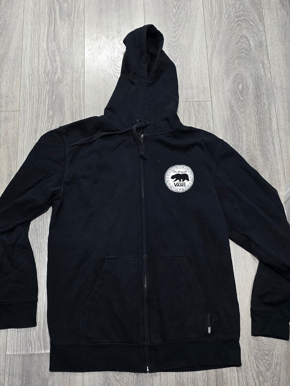 Vans Black Full-Zip Hoodie with Circular Logo Patch